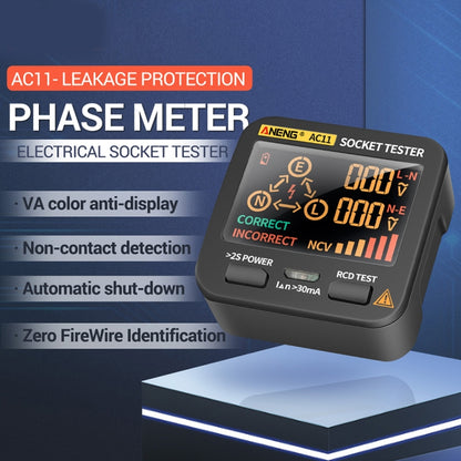 ANENG AC11 Multifunctional Digital Display Socket Tester Electrical Ground Wire Tester(US Plug) - Current & Voltage Tester by ANENG | Online Shopping South Africa | PMC Jewellery | Buy Now Pay Later Mobicred