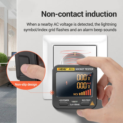 ANENG AC11 Multifunctional Digital Display Socket Tester Electrical Ground Wire Tester(UK Plug) - Current & Voltage Tester by ANENG | Online Shopping South Africa | PMC Jewellery | Buy Now Pay Later Mobicred