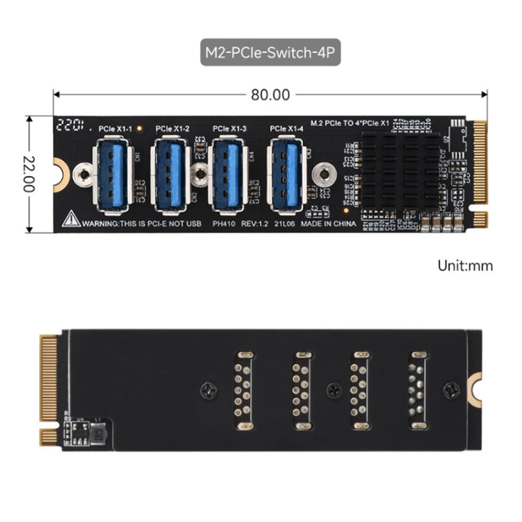 Waveshare 23316 M.2 to PCIe 4-Ch Expander, Using With PCIe X1 to PCIe X16 - Others by Waveshare | Online Shopping South Africa | PMC Jewellery | Buy Now Pay Later Mobicred