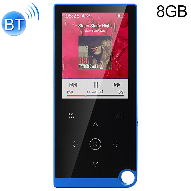 E05 2.4 inch Touch-Button MP4 / MP3 Lossless Music Player, Support E-Book / Alarm Clock / Timer Shutdown, Memory Capacity: 8GB Bluetooth Version(Blue) - MP4 Player by PMC Jewellery | Online Shopping South Africa | PMC Jewellery | Buy Now Pay Later Mobicred