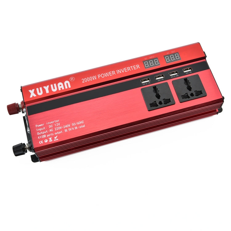 XUYUAN 2000W Car Inverter with USB Display Converter, Specification: 12V to 220V -  by Car Inverter | Online Shopping South Africa | PMC Jewellery | Buy Now Pay Later Mobicred