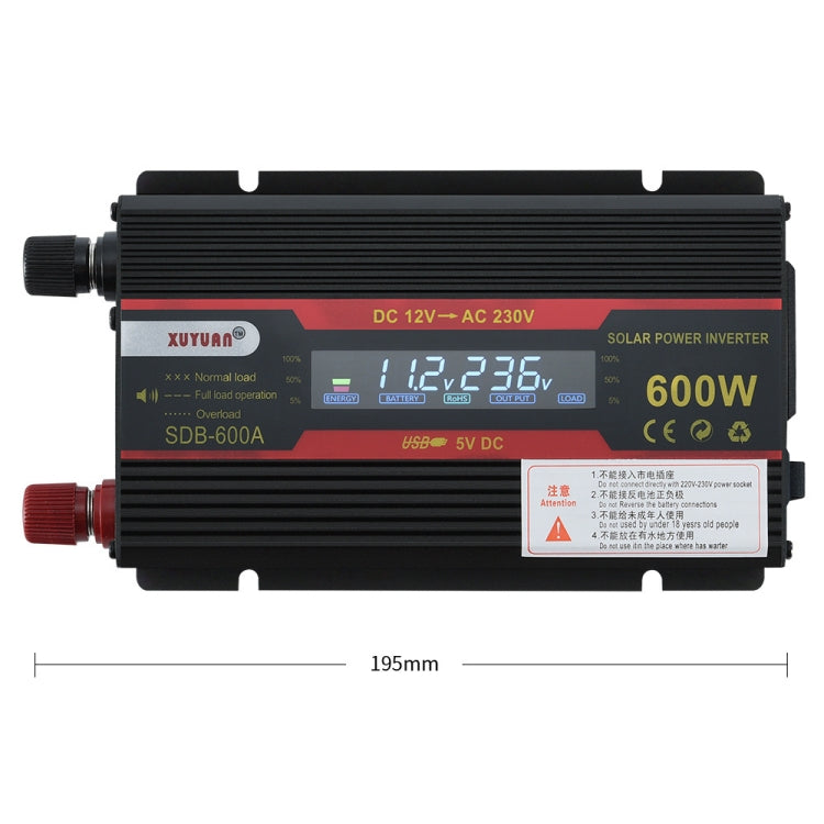 XUYUAN 600W Car Inverter LCD Display Converter, Specification: 12V to 110V -  by XUYUAN | Online Shopping South Africa | PMC Jewellery | Buy Now Pay Later Mobicred