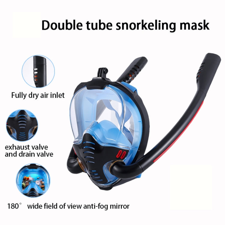 Snorkeling Mask Double Tube Silicone Full Dry Diving Mask Adult Swimming Mask Diving Goggles, Size: L/XL(White/Pink) - Diving Mask by PMC Jewellery | Online Shopping South Africa | PMC Jewellery | Buy Now Pay Later Mobicred