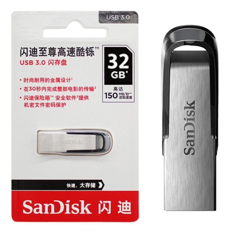 SanDisk CZ73 USB 3.0 High Speed Metal U Disk, Capacity: 32GB(Black) - USB Flash Drives by SanDisk | Online Shopping South Africa | PMC Jewellery | Buy Now Pay Later Mobicred