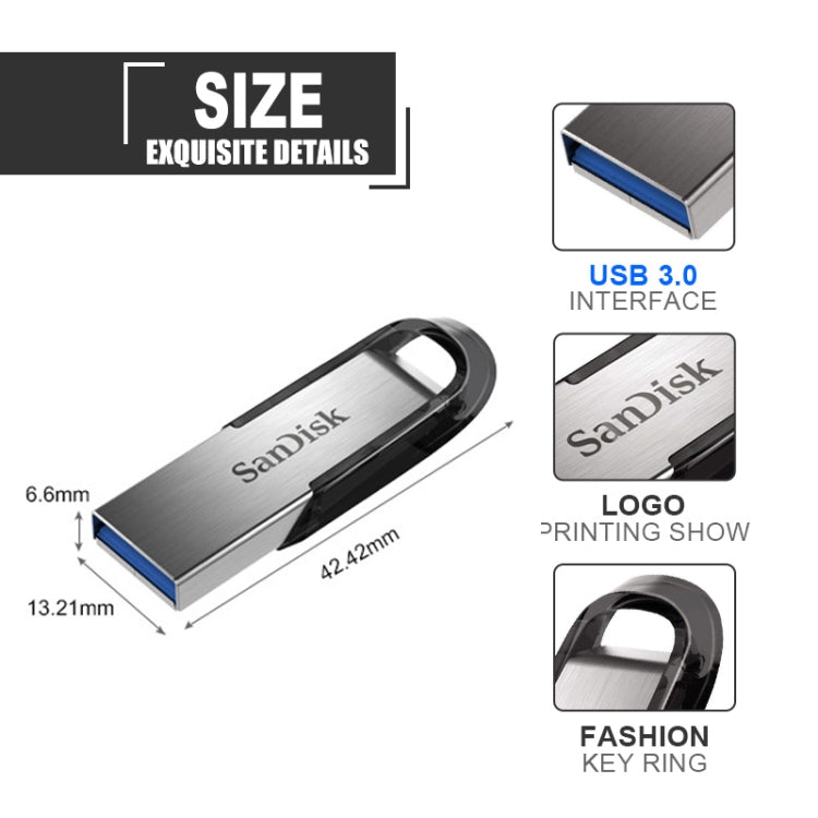 SanDisk CZ73 USB 3.0 High Speed Metal U Disk, Capacity: 32GB(Black) - USB Flash Drives by SanDisk | Online Shopping South Africa | PMC Jewellery | Buy Now Pay Later Mobicred