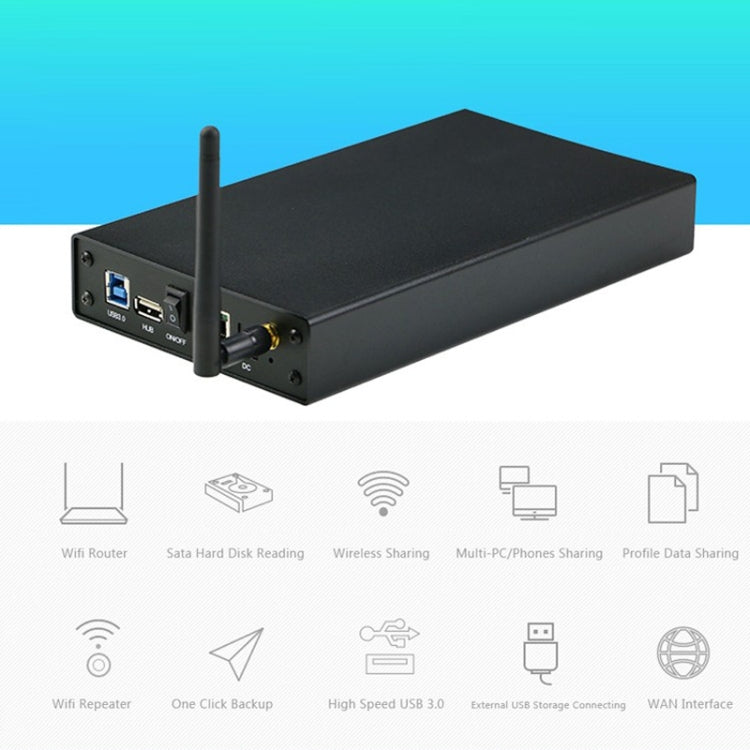 Blueendless 3.5 inch Mobile Hard Disk Box WIFI Wireless NAS Private Cloud Storage(UK Plug) - HDD Enclosure by Blueendless | Online Shopping South Africa | PMC Jewellery | Buy Now Pay Later Mobicred