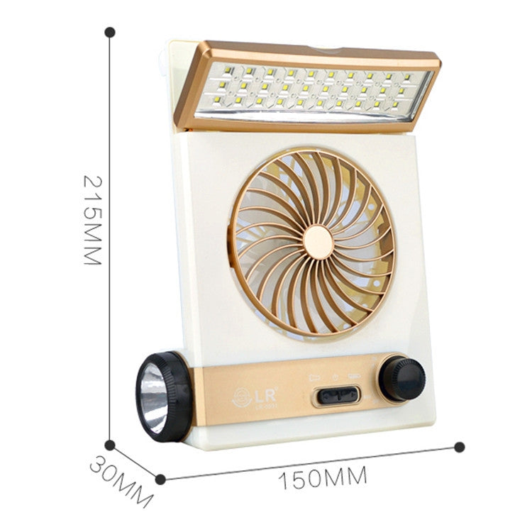 Four-In-One Solar Fan With Lamp Flashlight Function,CN Plug(Golden) - Electric Fans by PMC Jewellery | Online Shopping South Africa | PMC Jewellery | Buy Now Pay Later Mobicred