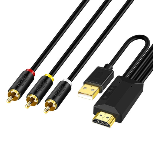 2m JingHua HDMI-3RCA HDMI To 3RCA Conversion Cable Set-Top TV Projector AV Lotus Converter Cable - Cable by JingHua | Online Shopping South Africa | PMC Jewellery | Buy Now Pay Later Mobicred