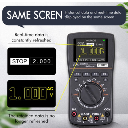 ET828 2 In 1 2 In 1 Oscilloscope Multimeter 2.4 Inch Color Screen Meter Digital Resistance Frequency Tester 1MHz 2.5Msps Meter - Digital Multimeter by PMC Jewellery | Online Shopping South Africa | PMC Jewellery | Buy Now Pay Later Mobicred