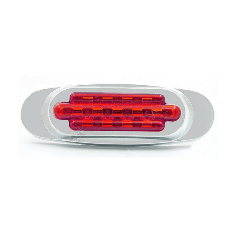 12-24V 16 LEDs Electroplating Side Lights Side Tail Lights Cargo Truck Modification Light, Colour: Red (2 Lines Always Bright) - Warning Lights by PMC TechLife | Online Shopping South Africa | PMC TechLife | Buy Now Pay Later Mobicred