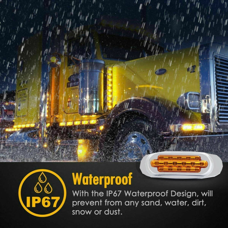 12-24V 16 LEDs Electroplating Side Lights Side Tail Lights Cargo Truck Modification Light, Colour: Red (2 Lines Always Bright) - Warning Lights by PMC TechLife | Online Shopping South Africa | PMC TechLife | Buy Now Pay Later Mobicred
