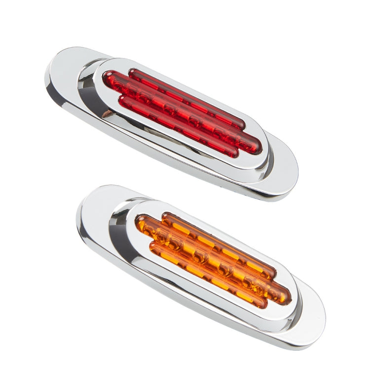 12-24V 16 LEDs Electroplating Side Lights Side Tail Lights Cargo Truck Modification Light, Colour: Red (High and Low Light 3 Lines) - Warning Lights by PMC TechLife | Online Shopping South Africa | PMC TechLife | Buy Now Pay Later Mobicred