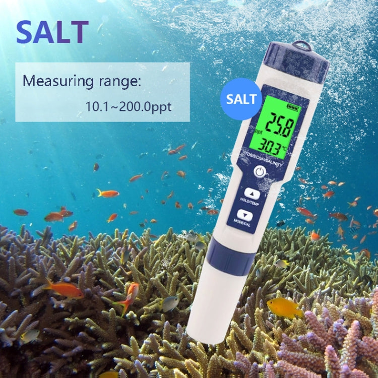 EZ-9909 PH/Salinity/Temperature/TDS/EC 5-in-1 Test Pen Multifunctional Water Quality Detector - free shipping - PMC Jewellery - Order now!
