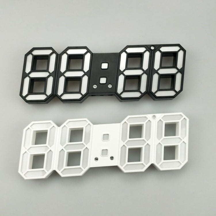 6609 3D Stereo LED Alarm Clock Living Room 3D Wall Clock, Colour: Black Frame Orange Light - Alarm Clocks by PMc TechLife | Online Shopping South Africa | PMc TechLife | Buy Now Pay Later Mobicred