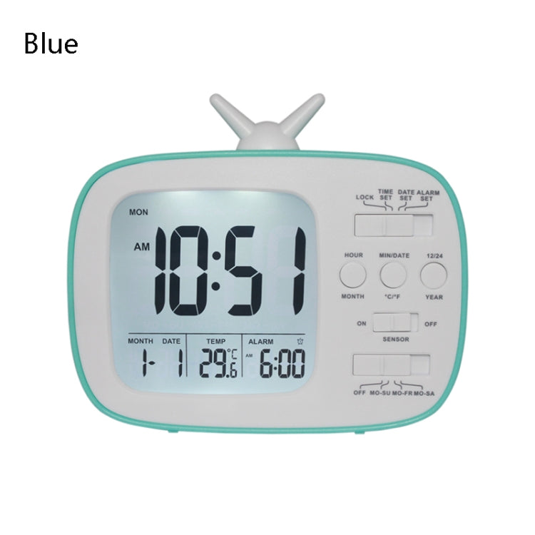 G179 Retro TV Alarm Clock Student Dormitory Bed Electronic Clock(Blue English Version) - Novelty Clock by PMc TechLife | Online Shopping South Africa | PMc TechLife | Buy Now Pay Later Mobicred