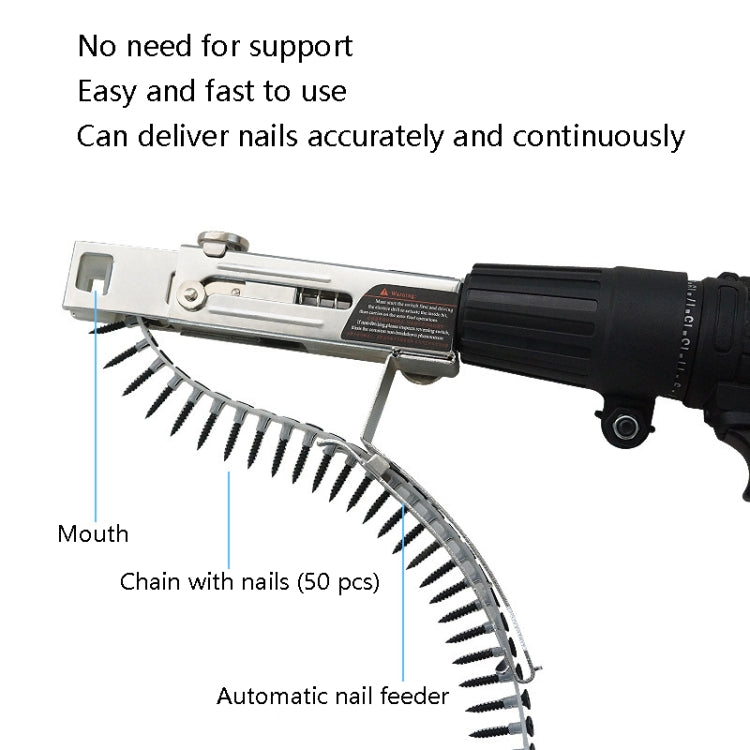 JieLi Chain Belt Screw Converter Electric Screwdriver On Gypsum Board Tool With 50 Chains Strap - Screws by PMC Jewellery | Online Shopping South Africa | PMC Jewellery