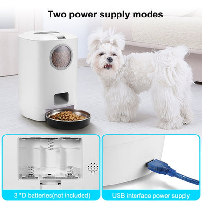 4.5L Smart Pet Cat Dog Bowl Food Automatic Dispenser Feeder  With Timer Auto Electronic Feeder With Metal Food Tray, Specification: USB Interface No Adapter - Food Bowls by PMC Jewellery | Online Shopping South Africa | PMC Jewellery