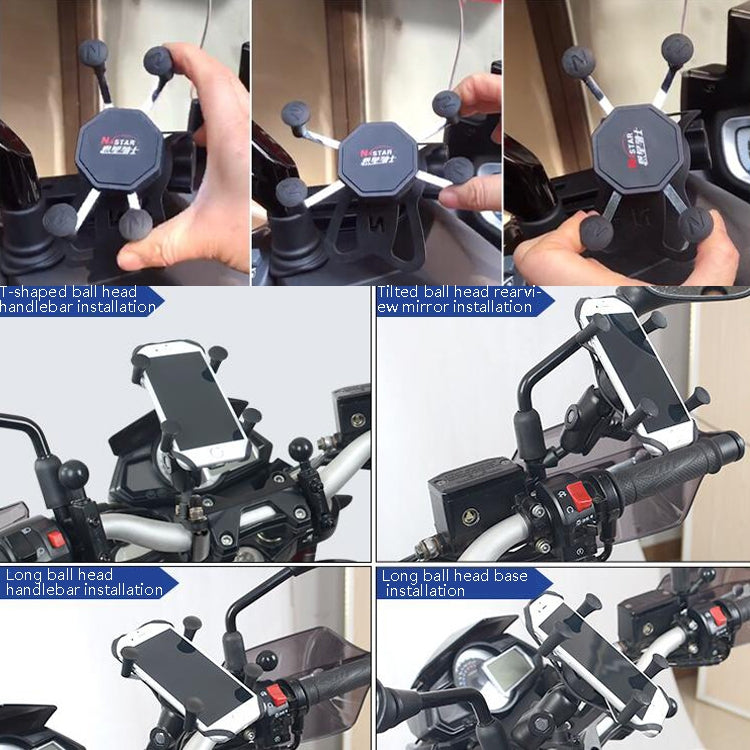 N-STAR N002 Motorcycle Bicycle Mobile Phone Bracket Riding Equipment(Large Tilted Head) - Holders by N-STAR | Online Shopping South Africa | PMC Jewellery | Buy Now Pay Later Mobicred