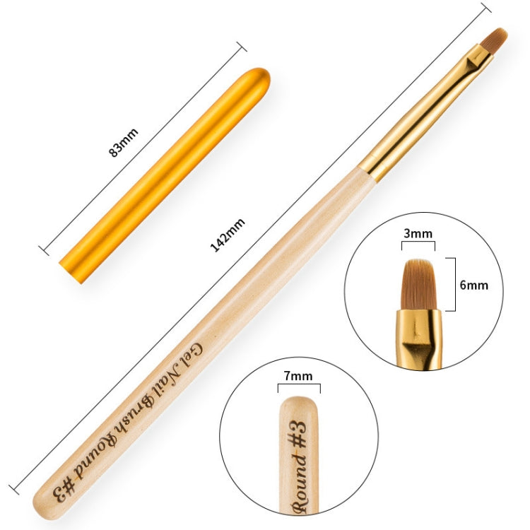 Nail Art Pen Nail Round Head Phototherapy Pen Painted Pen Brush Beauty Brush(Number 3) - Nail Art Equipment by PMC Jewellery | Online Shopping South Africa | PMC Jewellery | Buy Now Pay Later Mobicred