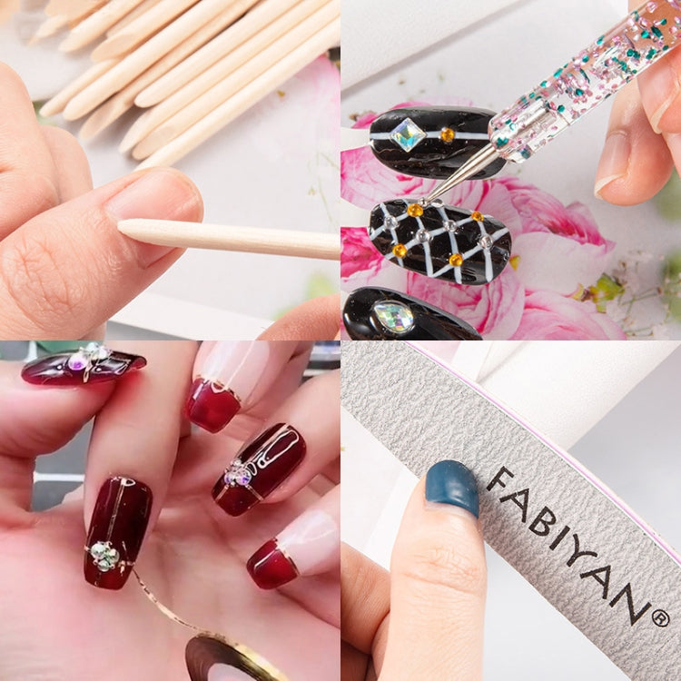 FABIYAN Nail Brush Nail Piece Set Nail Art Polishing Supplies Set, Specification: Natural Semi-sticked Small Set - Nail Art Equipment by FABIYAN | Online Shopping South Africa | PMC Jewellery | Buy Now Pay Later Mobicred