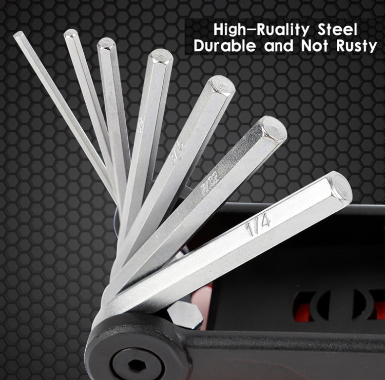 West Biking 16 In 1 Bicycle Repair Tool Multi-Function Wrench Hex Tool Riding Equipment(Black Red) - Maintenance tools by West Biking | Online Shopping South Africa | PMc TechLife | Buy Now Pay Later Mobicred