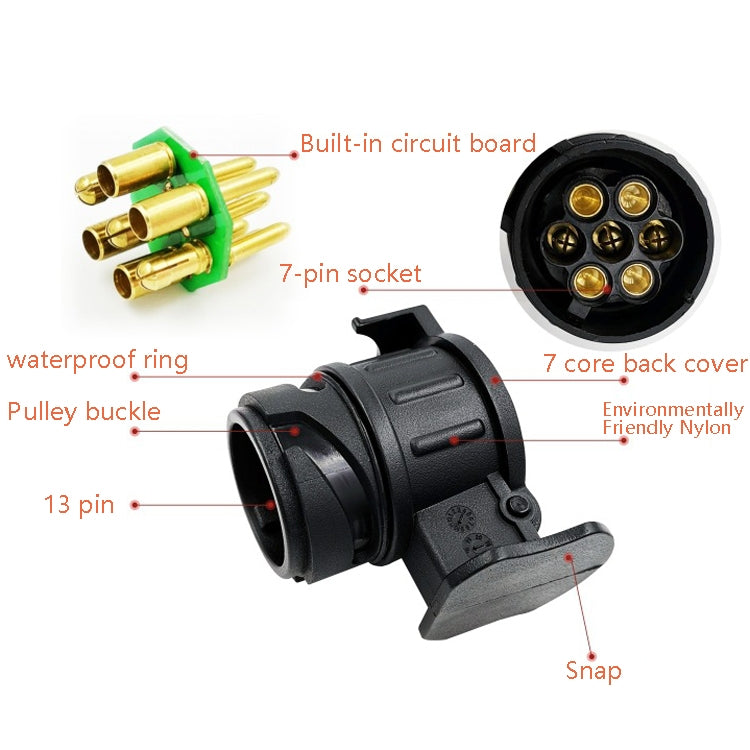 TS170E-Z 12V Car Resistance Trailer Plug Socket Trailer Tester Connector Recorder With 2 Conversion Heads EU Plug - Electronic Test by PMC Jewellery | Online Shopping South Africa | PMC Jewellery | Buy Now Pay Later Mobicred