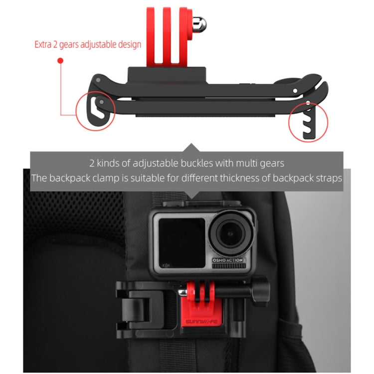Sunnylife TY-Q9266 for Insta360 GO / DJI Osmo Action / GoPro Mount Bracket Stabilizer Backpack Clip with Screw - Backpack Clip by Sunnylife | Online Shopping South Africa | PMC Jewellery | Buy Now Pay Later Mobicred
