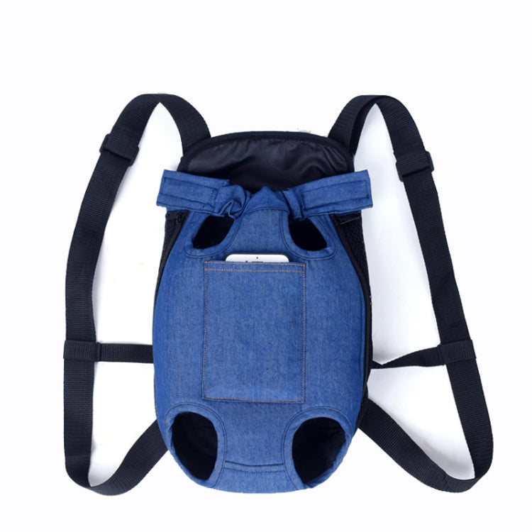 Dog Going Out Foldable On Chest Backpack Pet Carrier Bag, Colour: Blue Denim (Four Seasons)(M) - Pet Bags by PMC TechLife | Online Shopping South Africa | PMC TechLife