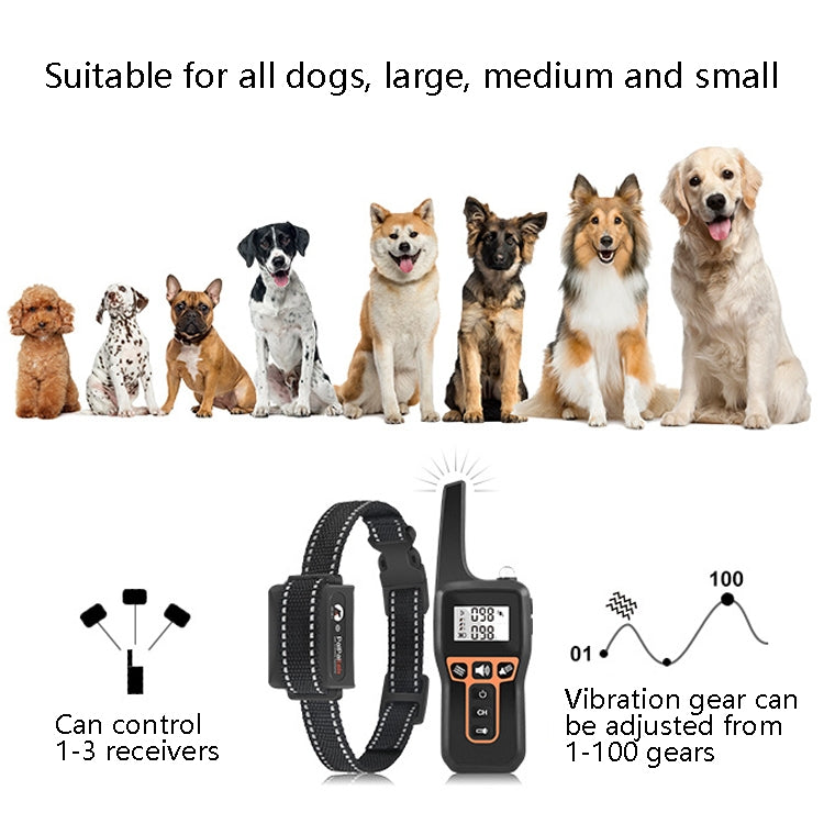 PaiPaitek PD529V-1 Training Dog Anti-Barking Device Vibration Collar 1000M Remote Control Distance Pet Training Supplies - Training Aids by PaiPaitek | Online Shopping South Africa | PMC Jewellery | Buy Now Pay Later Mobicred