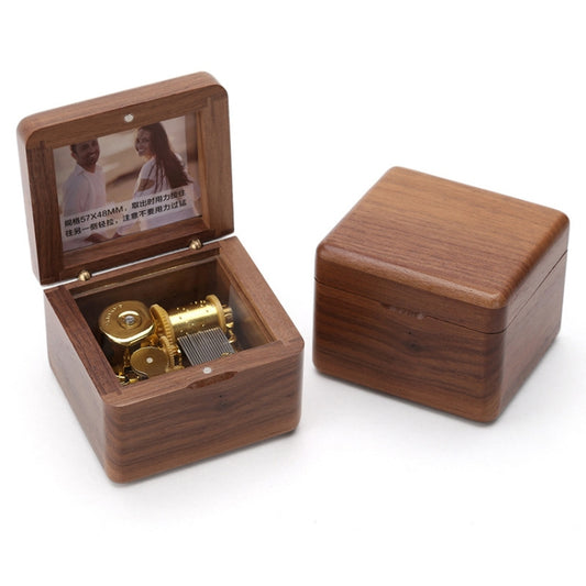 Frame Style Music Box Wooden Music Box Novelty Valentine Day Gift,Style: Walnut Gold-Plated Movement - Music Box by PMC Jewellery | Online Shopping South Africa | PMC Jewellery
