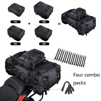 Rhinowalk Multi-Function Motorcycle Rear Seat Bag Combination Rear Shelf Pannier, Colour: Black 10L - Bags & Luggages by Rhinowalk | Online Shopping South Africa | PMC Jewellery | Buy Now Pay Later Mobicred