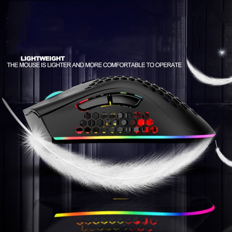 K-Snake BM600 1600 DPI 7-keys Hollow Lightweight Wireless Charging RGB Colorful Gaming Mouse(Wireless BM600 Black) - Wireless Mice by K-Snake | Online Shopping South Africa | PMC Jewellery | Buy Now Pay Later Mobicred