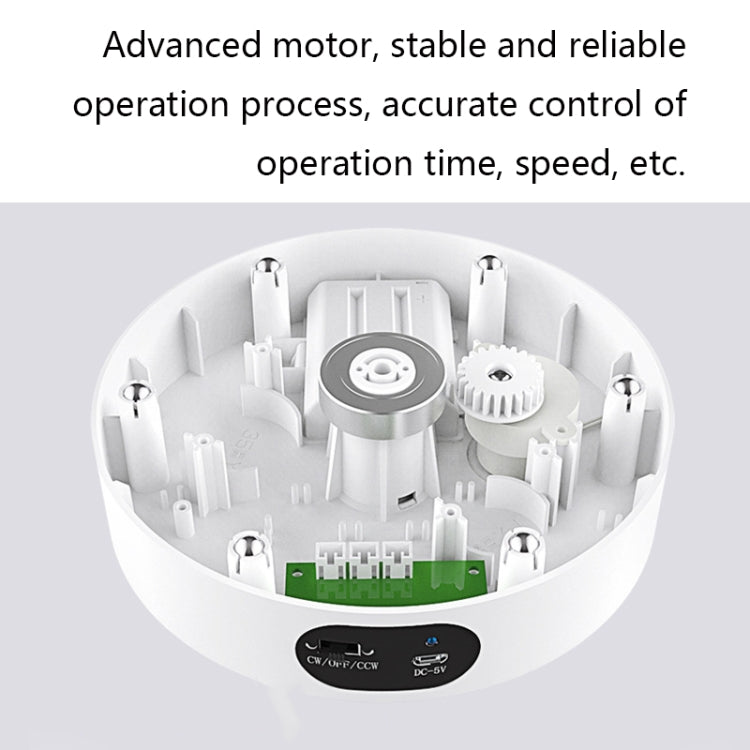 ND120 USB Automatic Rotating Camera Table Hand-Made Panoramic Display Table Turntable(White) -  by PMC TechLife | Online Shopping South Africa | PMC TechLife | Buy Now Pay Later Mobicred
