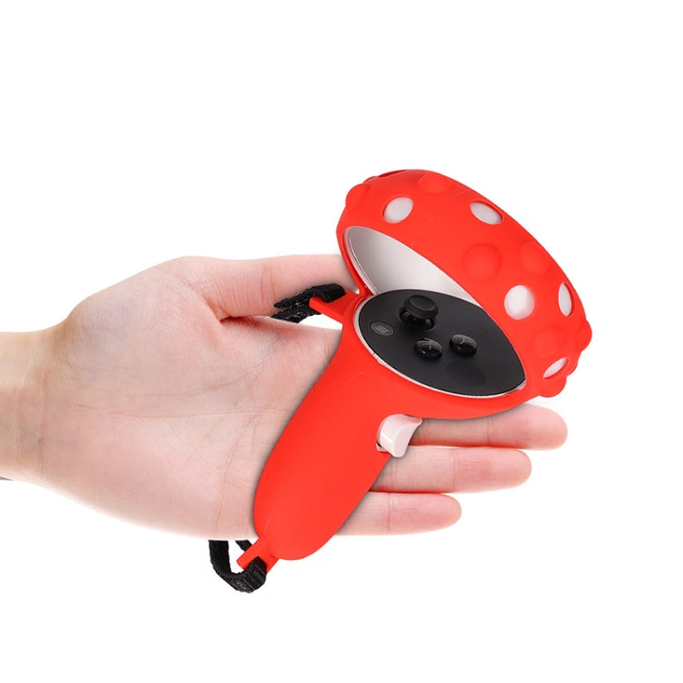 2 Sets GS092 Handle Controller Silicone Protective Cover Anti-Fall And Anti-Lost All-Inclusive Cover For Oculus Quest 2(Red) - VR Accessories by PMC Jewellery | Online Shopping South Africa | PMC Jewellery | Buy Now Pay Later Mobicred