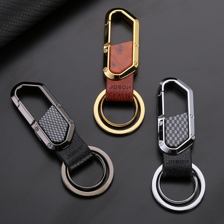 JOBON ZB-106A Business Men Metal Keychain Double Loop Car Pendant Keychain(Golden) - Key Rings by JOBON | Online Shopping South Africa | PMC Jewellery | Buy Now Pay Later Mobicred