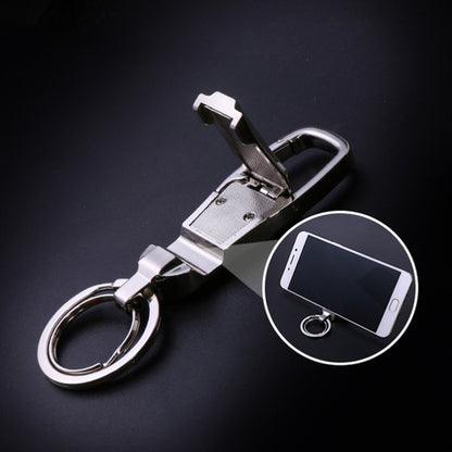 JOBON ZB-8780 Multi-Function Keychain Man Portable Mobile Phone Bracket Metal Waist Car Keychain(Silver) - Key Rings by JOBON | Online Shopping South Africa | PMC Jewellery | Buy Now Pay Later Mobicred