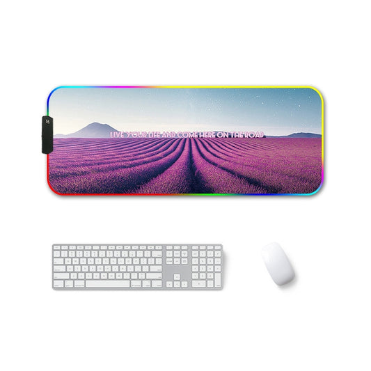 250x350x3mm F-01 Rubber Thermal Transfer RGB Luminous Non-Slip Mouse Pad(Lavender) - Mouse Pads by PMC Jewellery | Online Shopping South Africa | PMC Jewellery | Buy Now Pay Later Mobicred