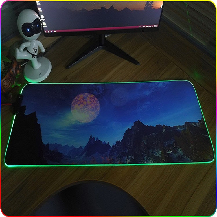 250x350x3mm F-01 Rubber Thermal Transfer RGB Luminous Non-Slip Mouse Pad(Glasses Cat) - Mouse Pads by PMC Jewellery | Online Shopping South Africa | PMC Jewellery | Buy Now Pay Later Mobicred