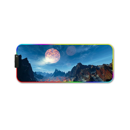 300x800x3mm F-01 Rubber Thermal Transfer RGB Luminous Non-Slip Mouse Pad(Snow Peak) - Mouse Pads by PMC Jewellery | Online Shopping South Africa | PMC Jewellery | Buy Now Pay Later Mobicred