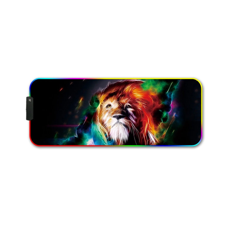 350x900x4mm F-01 Rubber Thermal Transfer RGB Luminous Non-Slip Mouse Pad(Colorful Lion) - Mouse Pads by PMC Jewellery | Online Shopping South Africa | PMC Jewellery | Buy Now Pay Later Mobicred