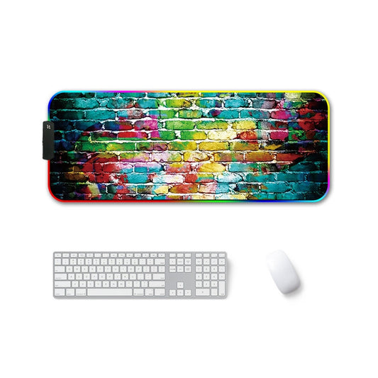 400x900x3mm F-01 Rubber Thermal Transfer RGB Luminous Non-Slip Mouse Pad(Colorful Brick) - Mouse Pads by PMC Jewellery | Online Shopping South Africa | PMC Jewellery | Buy Now Pay Later Mobicred