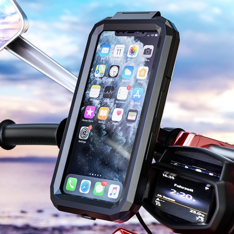 Kewig Bicycle Motorcycle Waterproof Box Mobile Phone Bracket Riding Touch Mobile Phone Fixed Seat(M18S-B1 Small Handlebar Installation) - Holder by Kewig | Online Shopping South Africa | PMC Jewellery | Buy Now Pay Later Mobicred