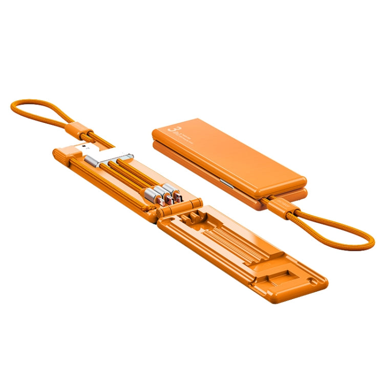 Oatsbasf 03083 Portable Multi-Function Micro USB + USB-C / Type-C + 8 Pin 3 in 1 Charging Cable(Orange) - Multifunction Cable by OATSBASF | Online Shopping South Africa | PMC Jewellery | Buy Now Pay Later Mobicred