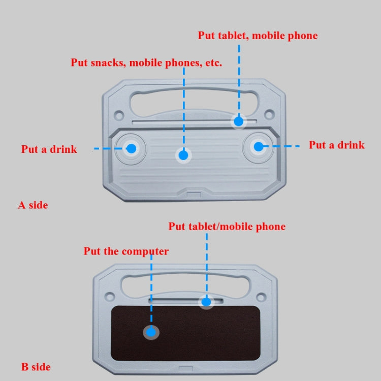 Car Multi-Purpose Steering Wheel Card Table Car Computer Bracket Chair Back Bracket Small Table Shelf Rack(Upgrade Gray) - Car Drink Holders by null | Online Shopping South Africa | PMC Jewellery | Buy Now Pay Later Mobicred