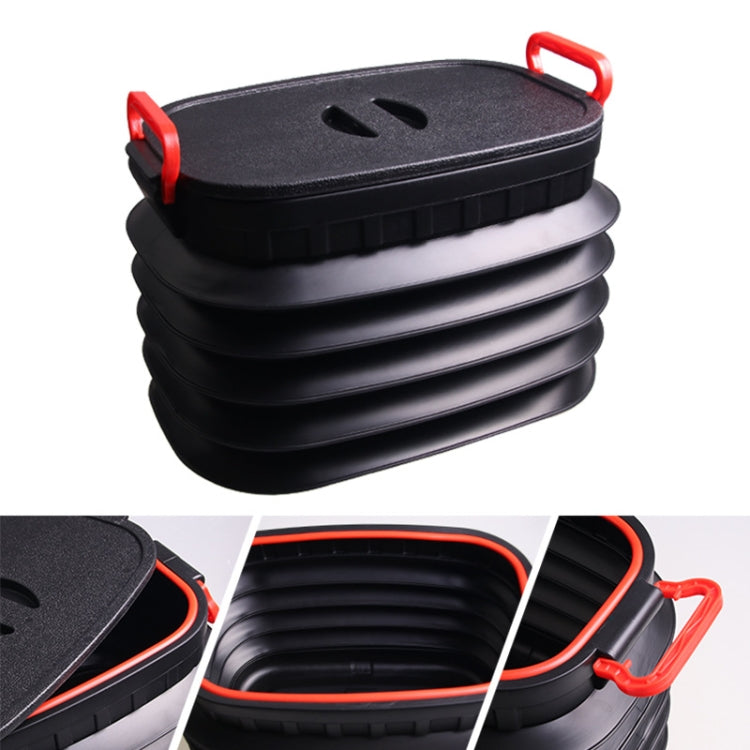 18L Folding Trash Can Telescopic Storage Box Storage Bucket Folding Water Bucket(English Black With Lid) - Stowing Tidying by PMC Jewellery | Online Shopping South Africa | PMC Jewellery | Buy Now Pay Later Mobicred