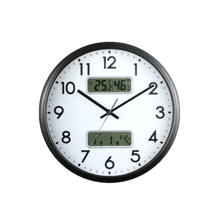 13 Inch Dual-screen LED Display Wall Clock Living Room Temperature And Humidity Calendar Multi-function Clock(Black) - Wall Clock by PMc TechLife | Online Shopping South Africa | PMc TechLife | Buy Now Pay Later Mobicred