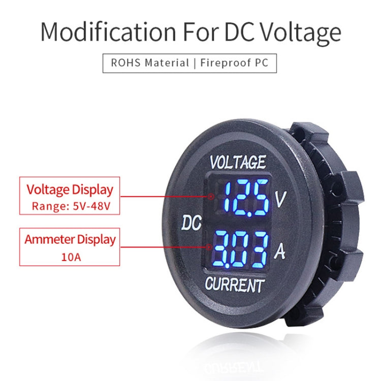 2 In 1 Modified Car Double Digital Voltage Current Table Measuring Instrument(Green Light) - Clocks & Car Meters by PMC TechLife | Online Shopping South Africa | PMC TechLife | Buy Now Pay Later Mobicred