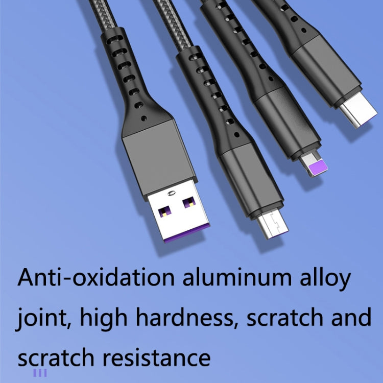 2 PCS ZZ034 USB To 8 Pin + USB-C / Type-C + Micro USB 3 In 1 Fast Charging Cable, Style: Mini-Red - Multifunction Cable by PMC Jewellery | Online Shopping South Africa | PMC Jewellery | Buy Now Pay Later Mobicred