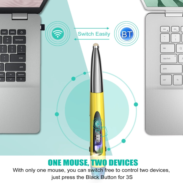 PR-A19 2.4GHz Wireless Charging Bluetooth Mouse Pen Type Shining Quiet Mouse(Silver Gray) - Wireless Mice by PMC Jewellery | Online Shopping South Africa | PMC Jewellery | Buy Now Pay Later Mobicred