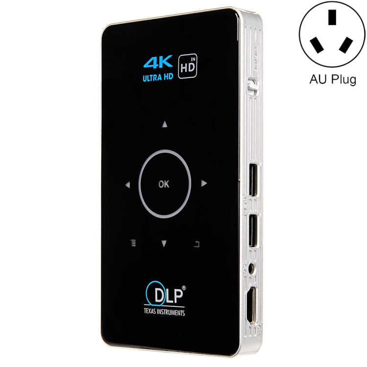 C6 1G+8G Android System Intelligent DLP HD Mini Projector Portable Home Mobile Phone Projector， AU Plug (Black) - Mini Projector by PMC Jewellery | Online Shopping South Africa | PMC Jewellery | Buy Now Pay Later Mobicred